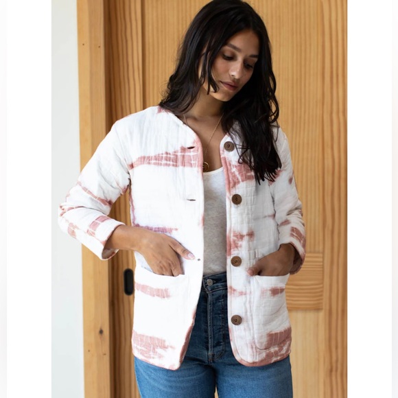 Emerson Fry Jackets & Blazers - Emerson Fry India Quilted Jacket - Dark Rose Tie Dye Organic